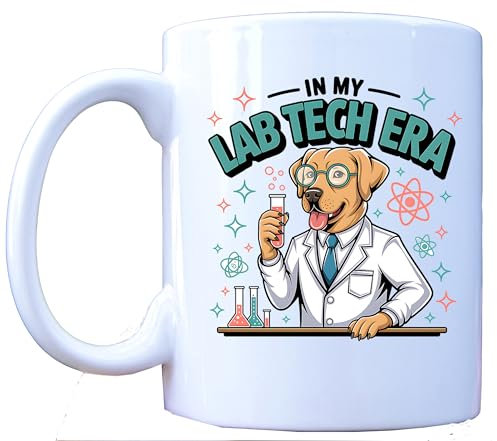 Millhouse Prints in My Lab Tech Era Mug – Funny Laboratory Coffee Cup – Science Labrador Dog Humor for Technicians