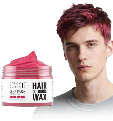 Sevich Rot Temporäre Haarfarbe 50g - Abdecken Von Grauem Haar Mit Natürlicher Farbe, Temporäre Haarfärbecreme Styling Hair Mud Für Halloween，milde Und Nicht Reizende Inhaltsstoffe.