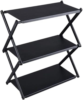 Yumneo Camping Shelf,3 Tier Foldable Organizer | Desktop Storage Rack - for Outdoor RV Picnic Hiking Backpacking Patio