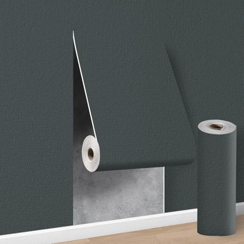 Cathpetic Black Self Adhesive Thermal Wallpaper,Peel and Stick Wall Panels 5 Roll=75 sq.ft,3mm Thick Waterproof Insulating Wall Paper for Kitchen,Living Room,Bedroom,Thermal Wallpaper for Cold Walls