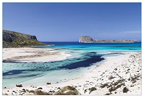 Wallario Küchenrückwand selbstklebend 90 x 60 cm, Motiv: Einsame Bucht mit weißem Sand und klarem Wasser | Spritzschutz abwischbar & pflegeleicht