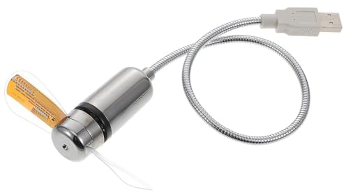 EPIGEIST Tragbarer USB Lüfter mit Uhrzeit und Temperaturanzeige LED Lüfter aus Aluminium und Pvc für Computer für Sommerferien und Kühle Luftzufuhr