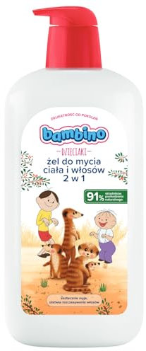 Bambino Kinder Körper- und Haarwaschgel 2in1 Bolzen und Puppen - Erdmännchen, 1000 ml