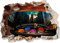 TMNT Vinyl-Aufkleber, Motiv: Teenage Mutant Ninja Turtles, Motiv Hole in Wall, mittelgroß, 500 x 355 mm