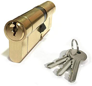 High Security Euro Door Lock Cylinder - Size : 40/55 - Brass Finish - 3X Keys - Anti Pick, Anti Drill, Anti Bump, Anti Snap - for PVC/uPVC Doors, Patio Doors etc