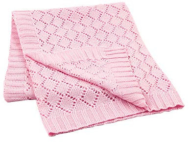 Strickdecke Babydecke Kuscheldecke, Odot Kinderwagen im Freien Kinderdecke Krabbeldecke Perfekt für Mädchen und Jungen Babys (80x100cm,Rosa)