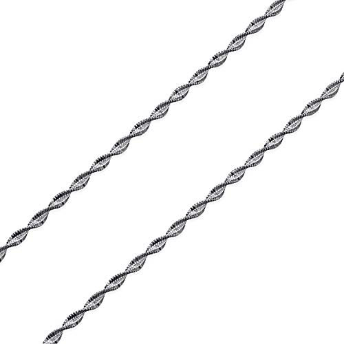 MATERIA Damen Halskette Singapurkette 55cm - 925 Silber Kette Collier schwarz rhodiniert in Schmuck-Etui K20-55