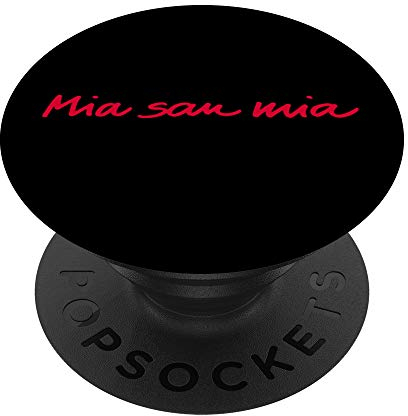 PopSockets FC Bayern München mia san mia schwarz/rot PopSockets PopGrip: Ausziehbarer Sockel und Griff für Handys/Tablets mit Tauschbarem Top