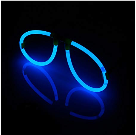 Power Lightz 2 Stück Knicklicht-Brillen/Leucht-Brillen in blau - wiedernachfüllbar und wiederverwendbar für Party, Disko, Karneval oder Geburtstag?