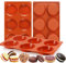 Palksky Silikon-Backform mit 6 Mulden, für Whoopie / Kuchen, antihaftbeschichtet, 7.6 cm, runde Muffinform, Mini-Törtchenform, für Eier, Wolke, Brot, Brötchen, englische Muffins, Sandwiches, 3 Stück
