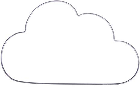 Rayher 24125000 Draht Wolke, 30 x 17,5 cm, Wolke aus Metalldraht, Drahtwolke, Form zum Umwickeln, Basteln, Dekorieren, Silber