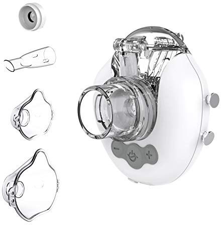 FEELLIFE Nebulizador Portatil Maquina De Aerosoles Inhalador, Para El Tratamiento De Tos, Asma, Enfermedades Respiratorias Superiores E Inferiores En Niños Y Adultos, Tasa De Atomización Ajustable