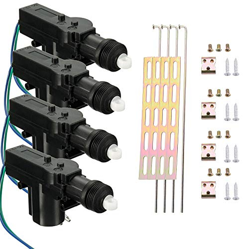 Etopar 4 X Black Car Motor Universal Heavy Duty High Power Door Lock Actuator 2 Wire Cable 12V Central Locking System
