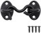 QJZXUEZHEN 1Pcs 2 inch Barn Door Lock, Cabin Hook Eye Latch Gate Door Swivel Window Door Hook with Mounting Screws (Black)
