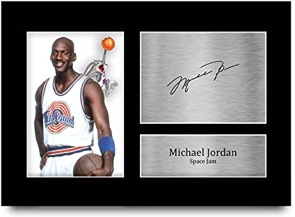 HWC Trading A4 Michael Jordan Space Jam Geschenke Gedruckt, Signiert Autogramm Bild Für Film-Erinnerungsstücke-Fans - A4 Eingerahmt
