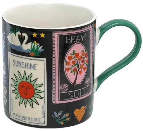 Cath Kidston Black Fine China Keep Kind Rosie Mug