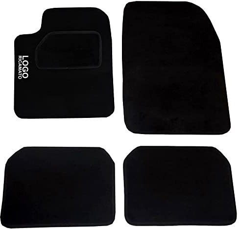 Auto Accessori Lupex Auto-Fußmatten-Set, kompatibel mit Focus, Fußmattenset personalisiert mit gesticktem Autonamen, Teppichmaterial, mit Fallschutz, Komplettset für Vorder- und Rückseite