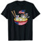 Cats Ramen Anime American Flag USA Funny 4th of Juli Fourth T-Shirt