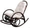 Mendler Schaukelstuhl HWC-C40AM, Schwingsessel Rattansessel, braun - Auflage weiß