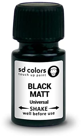 SD COLORS Ausbesserungslack, Universalmatte, schwarz, 15 ML, zur Reparatur von Steinschlag, Kratzern, Auto, Motorrädern, Alufelgen