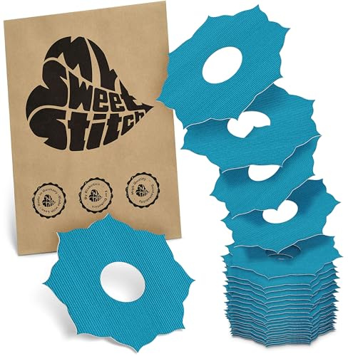 MySweetStitch 25 Ringpatches für FreeStyle Libre 3/3 Plus Mandala Petrol | Stabilisiert ablösende Ränder, Mitte bleibt frei, wasserfest und flexibel, bis zu 15 Tage Halt