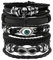 Eigso 5 Pcs Teschio Punk Bracciali In Pelle Per Uomini Donne Malocchio Bracciale Vintage Set Per Uomo Donna