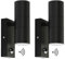 Kerry Outdoor Wall Lights, Up and Down Lamp with Motion Sensor, IP44 Black Stainless Steel Outside Lighting Mains Powered Fixtures, PIR Detector External Wall Sconce for Front Door, Porch - 2 Pack