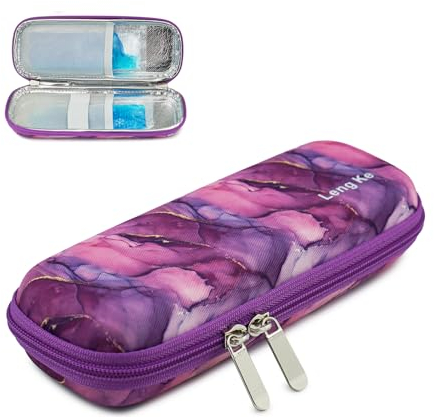ONEGenug Insulin Kühltasche mit 2 Kühlakkus, Tragbare EVA Hardshell Diabetiker Tasche für Insulin Pen, Insulinspritzen und Andere Diabetikerzubehör