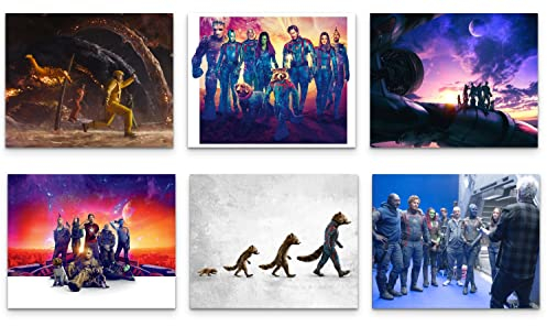 BigWigPrints Guardians of the Galaxy Vol. 3 Poster, Set mit 6 Promo-Film-Posterdrucken, (8 x 10) mit Star-Lord, Gamora, Drax, Rocket, Groot, Nebula, Mantis, Kraglin – perfekte