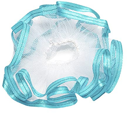 NKlaus Taufe Kerzenmanschette Kommunion aus Tüll Tropfschutz 12x9cm türkis Satinband 14426