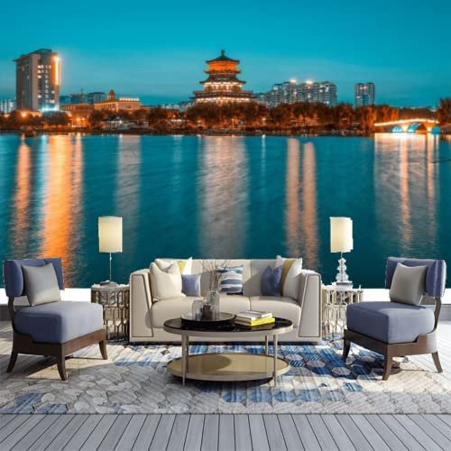 3D Architecture Moderne Paysage Urbain Papiers Peints Grands Autocollants , Papiers Peints Amovibles | Papier Peint Autocollant 3D Pour Chambre D'Enfant, Salle À Man 400 (largeur) x 280 (hauteur) cm