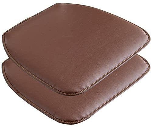 OQOPO Leder-Stuhlkissen für Esszimmerstühle,43 x 40 cm: rutschfeste Küchen-Esszimmerstuhlauflage und Sitzkissen mit Maschinenbezug,1/2/4-Set (Farbe: Braun,Größe: 2 Packungen)