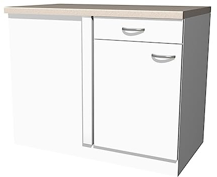 Flex-Well Eckunterschrank Küche - 110 cm breit - Weiß – Witus