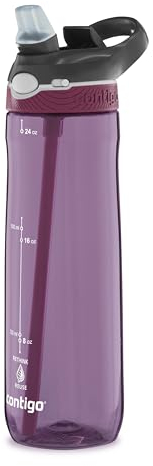 Contigo Ashland Autospout Botella Agua con Pajita abatible, 720 ml popote, Unisex-Adult, Passionfruit