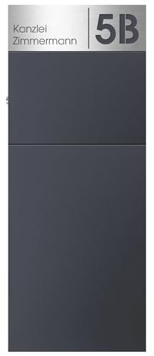 Standbriefkasten anthrazit freistehend inkl. Personalisierung MOCAVI SBox 315 Postkasten groß XXL rostfrei hochwertig Postbox mit V4A-Edelstahl graviert rostfrei hochwertig RAL 7016