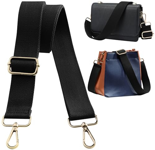 Navaris Handtaschengurt 75-138cm - Tragegurt für Handtasche - Taschengurt zum Wechseln - Taschenriemen - Handtaschen Gurt Trageriemen - Schultergurt für Taschen in Schwarz