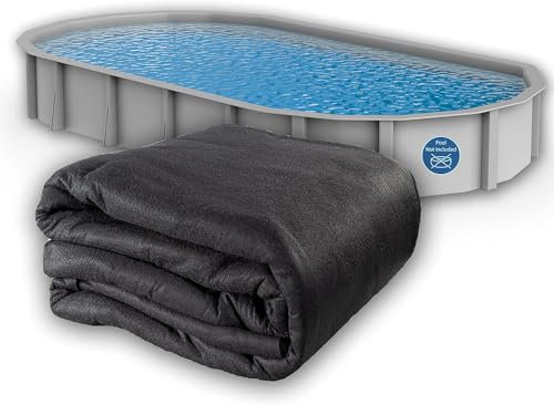 Liner Life Acolchado de piscina sobre suelo, piscina ovalada 6,4 x 12,4 m, protege la parte inferior y prolonga la vida útil del revestimiento, material geotextil, poliéster resistente a pinchazos