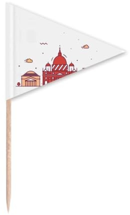 Palillo de dientes plano de Italia con diseño de palillo de dientes triangular para cupcakes