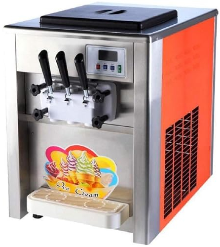 SmPinnaA Commercial 3 Flavor Soft Ice Cream Machine Soft Ice Cream Cones Maker 220V/ 18-22L/H