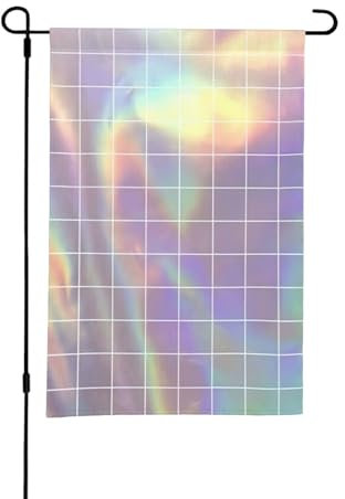 Bandiera da giardino riflettente con stampa quadrata, 30,5 x 45,7 cm, doppia faccia, personalizzata, per cortile, esterno, giardino, decorazione