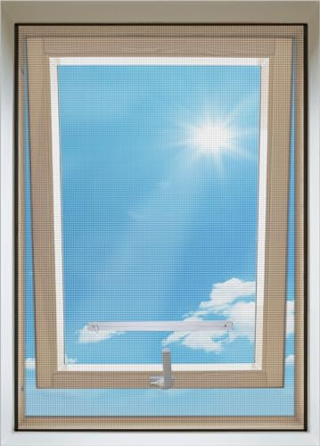BKSAI Moustiquaire pour Fenêtre de Toit avec Fermeture Éclair pour Fenêtre - Protection Contre les Insectes - 100 * 130cm Moustiquaire pour Velux - Accès à la Fenêtre de Toit - 1PCS Blanc