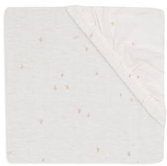Jollein Spannbettlaken Jersey - Für das Kinderbett - Twinkling, Wild Rose - 60x120cm - 100% Baumwolle - Spannbetttuch - Oeko-TEX Zertifiziert