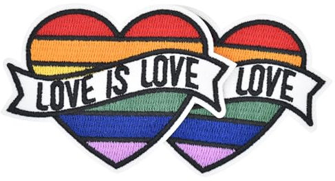 2pcs Iron on Patches for Clothing – Love is Love Theme Embroidered Iron on Patches for Clothes, Backpacks, Jeans, Shirt, Jacket, Dress, Hat, Bag, Custom Decoration
