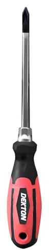 Dekton Pozi Pro Screwdriver NO2 x 130MM | Durable CR-V Steel Construction | Magnetic Tip for Easy Screw Pick-Up | Non-Slip Rubber Handle for Improved Grip and Control |Ideal for DIY & Home Improvement