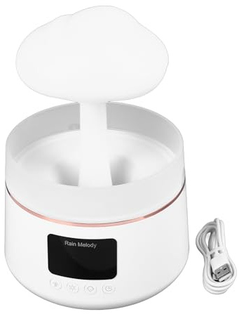 Lybunair Rain Cloud Humidifier Water Drip Oil Diffuser Humidifier with White Noise and Night Light for Bedside