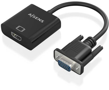 AISENS Cable conversor SVGA Audio a HDMI SVGA M Jack 3 5 H USB MicroB H HDMI A H Negro 20cm
