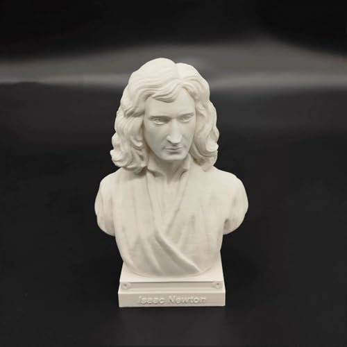 Newton Statue Wissenschaftler Einstein Büste Statue 3D Druck Galileo Figur Madame Curie Skulptur Tesla für Wohnzimmer Home Desk Decor Tesla Collection Figur Hawking Bust (Isaac Newton)