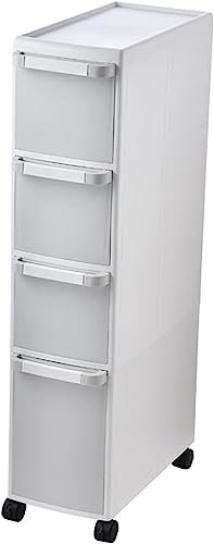 Eck-Bodenschrank für Badezimmer, mit Schubladen und Rollen, klein, platzsparend für schmale Badewanne, Waschbecken, Toilettenpapier, Organizer