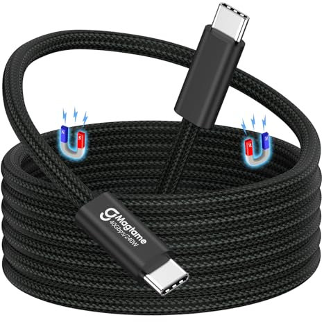 Câble USB 4 240 W, câble USB C magnétique de 2 m, prise en charge de l'écran 8K @ 60 Hz, 4K @ 144 Hz 40 Gpbs, câble USB C vers USB C pour téléphone 15Pro/15ProMax, pour Mac_Books, station d'accueil