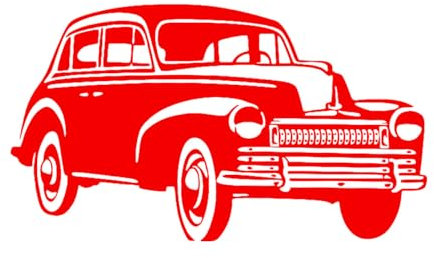 Adesivo da parete per auto d'epoca, decorazione artistica per la stanza dei ragazzi, vinile, per interni, per ufficio, soggiorno-S-32x57cm-Red
